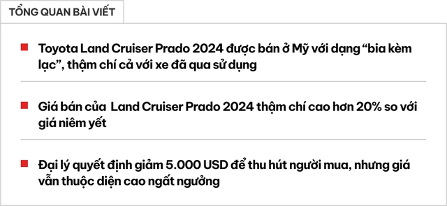 Toyota Land Cruiser Prado 'hàng lướt' giảm cả trăm triệu nhưng vẫn đắt hơn 1 tỷ so với xe mới- Ảnh 1.