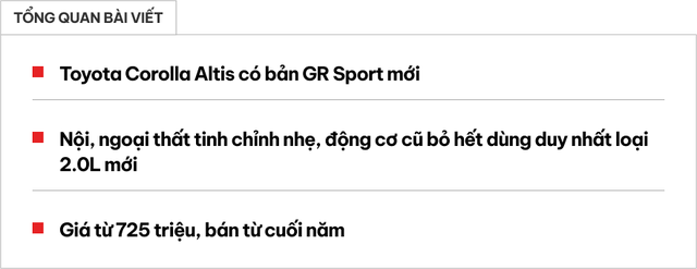 Ai chê Toyota Corolla Altis già thì có thể tham khảo bản thể thao mới ra mắt này: Bodykit hầm hố, có cánh gió, động cơ Camry, đấu Civic RS- Ảnh 1. Ai chê Toyota Corolla Altis già thì có thể tham khảo bản thể thao mới ra mắt này: Bodykit hầm hố, có cánh gió, động cơ Camry, đấu Civic RS- Ảnh 1.