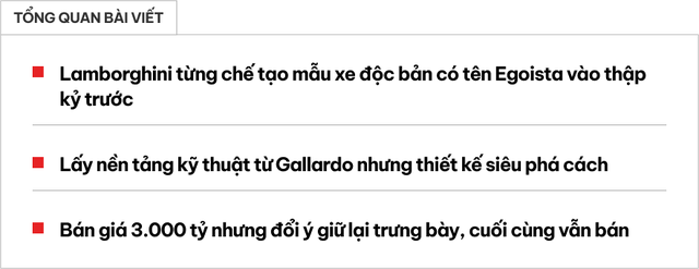 Lamborghini từng có mẫu 'để dành' cực khủng: Dáng cực dị, giá quy đổi lên tới 3.000 tỷ đồng, muốn nhìn thấy cũng khó- Ảnh 1.