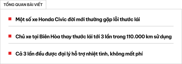 Dùng Honda Civic 2 năm thay thước lái 3 lần, chủ xe tại Đồng Nai chia sẻ: 'Chắc bán mua xe đạp cho đỡ phải sửa'- Ảnh 1.