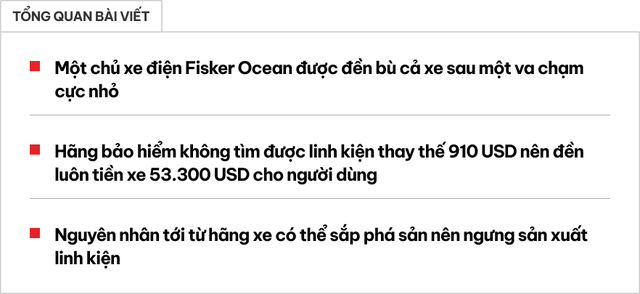 Chỉ hỏng nhẹ cửa trị giá hơn 20 triệu đồng, chủ xe điện được đền tiền cả xe vì bảo hiểm không tìm được linh kiện thay thế - Ảnh 1. Chỉ hỏng nhẹ cửa trị giá hơn 20 triệu đồng, chủ xe điện được đền tiền cả xe vì bảo hiểm không tìm được linh kiện thay thế - Ảnh 1.