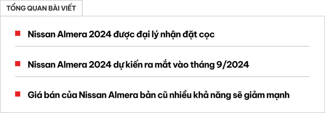 Nissan Almera 2024 bắt đầu nhận đặt cọc, dự kiến tháng 9 về nước, tăng sức ép cho Vios và City - Ảnh 1. Nissan Almera 2024 bắt đầu nhận đặt cọc, dự kiến tháng 9 về nước, tăng sức ép cho Vios và City - Ảnh 1.