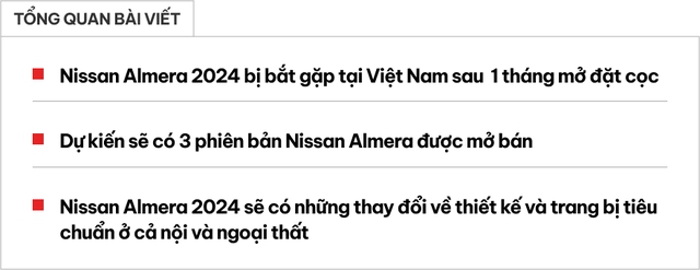 Nissan Almera 2024 lần đầu lộ diện tại Việt Nam: 3 phiên bản, mâm, đèn được nâng cấp, sắp ra mắt đấu Accent- Ảnh 1. Nissan Almera 2024 lần đầu lộ diện tại Việt Nam: 3 phiên bản, mâm, đèn được nâng cấp, sắp ra mắt đấu Accent- Ảnh 1.