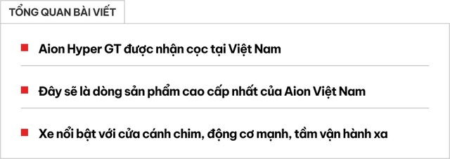 Aion Hyper HT sắp về Việt Nam: Cửa cánh chim, mạnh ngang VF 7, đầy pin chạy Hà Nội - Đà Nẵng không cần sạc lại- Ảnh 1. Aion Hyper HT sắp về Việt Nam: Cửa cánh chim, mạnh ngang VF 7, đầy pin chạy Hà Nội - Đà Nẵng không cần sạc lại- Ảnh 1.