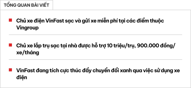 Chủ xe điện VinFast được gửi miễn phí, sạc miễn phí tại nhiều điểm, lắp trụ sạc tại nhà được tặng thêm hơn 31 triệu đồng- Ảnh 1.