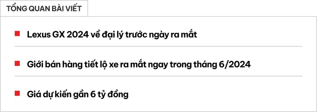 Lexus GX 2024 lộ diện tại Việt Nam: Giá dự kiến 6 tỷ, đã về đại lý nhưng số lượng siêu hiếm- Ảnh 1. Lexus GX 2024 lộ diện tại Việt Nam: Giá dự kiến 6 tỷ, đã về đại lý nhưng số lượng siêu hiếm- Ảnh 1.