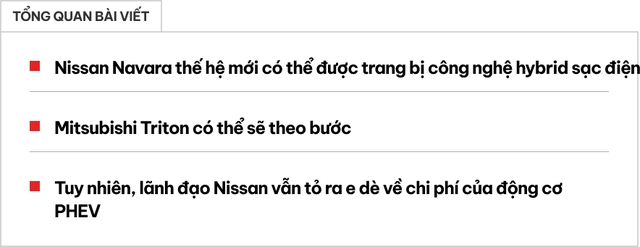 Nissan Navara thế hệ mới úp mở tùy chọn động cơ hybrid sạc điện, Mitsubishi Triton hứa hẹn theo bước- Ảnh 1.