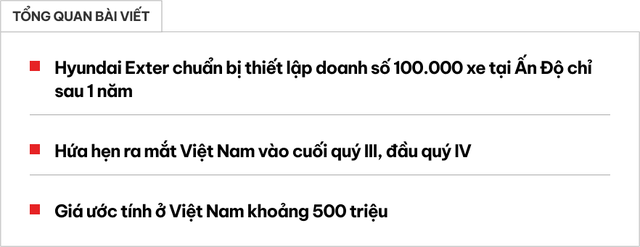 Hyundai Exter có thể về Việt Nam đã bán gần 100.000 xe: Doanh số tăng liên tục, sắp đuổi kịp đàn anh Venue, Creta- Ảnh 1.