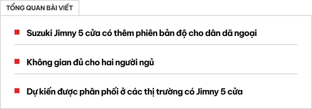 Suzuki Jimny không chỉ là xe chơi: Chỉ thêm phụ kiện này là tha hồ vi vu khắp nơi, về Việt Nam dễ được săn đón- Ảnh 1.