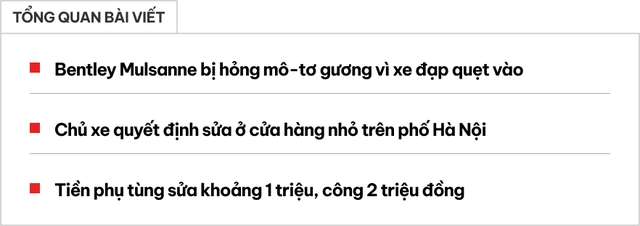 Bentley chục tỷ bị xe đạp va hỏng gương, chủ xe sửa bên 'vỉa hè' Hà Nội hết 3 triệu đồng: 'Rẻ như xe bình dân'- Ảnh 1.