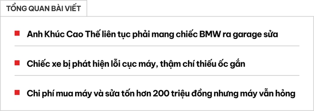 BMW 3-Series đời cũ càng sửa càng hỏng, dân chơi drift nổi tiếng Việt Nam 'bóc phốt' garage: 'Tốn hơn 200 triệu, may chưa văng máy ra ngoài'- Ảnh 1.