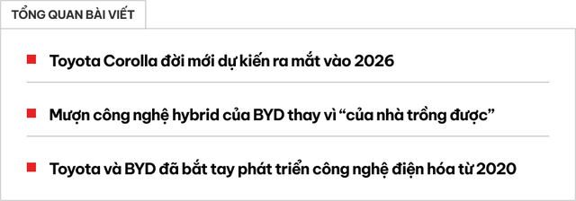 Lộ thông tin Toyota Corolla thế hệ mới: Có phiên bản PHEV mượn từ BYD, chạy 2.100km với một bình xăng- Ảnh 1. Lộ thông tin Toyota Corolla thế hệ mới: Có phiên bản PHEV mượn từ BYD, chạy 2.100km với một bình xăng- Ảnh 1.