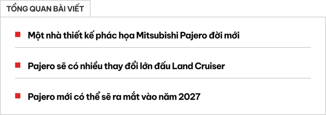 Mitsubishi Pajero đời mới mà trông như này thì Land Cruiser phải dè chừng: Dáng hầm hố, thiết kế sang hơn hẳn- Ảnh 1. Mitsubishi Pajero đời mới mà trông như này thì Land Cruiser phải dè chừng: Dáng hầm hố, thiết kế sang hơn hẳn- Ảnh 1.