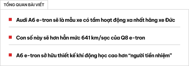 Audi A6 ở Việt Nam có thể được thay bằng bản thuần điện, tầm hoạt động 'khủng' hơn hẳn i5 và EQE sedan- Ảnh 1.