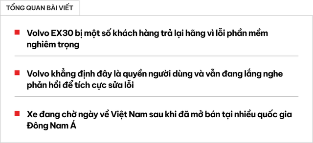 Volvo EX30 có thể về Việt Nam cuối năm bị lỗi phần mềm, hãng cho khách trả xe và hoàn lại tiền- Ảnh 1.