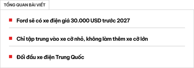 Ford sắp làm xe điện ‘giá rẻ’ mới đấu xe Trung Quốc, quy đổi từ hơn 760 triệu đồng- Ảnh 1. Ford sắp làm xe điện ‘giá rẻ’ mới đấu xe Trung Quốc, quy đổi từ hơn 760 triệu đồng- Ảnh 1.