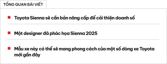 Toyota Sienna 2025 mà thế này thì Carnival phải dè chừng: Thiết kế mới hiện đại, nội thất nhiều công nghệ- Ảnh 1. Toyota Sienna 2025 mà thế này thì Carnival phải dè chừng: Thiết kế mới hiện đại, nội thất nhiều công nghệ- Ảnh 1.