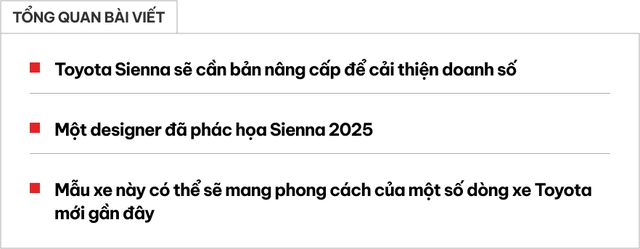 Toyota Sienna 2025 mà thế này thì Carnival phải dè chừng: Thiết kế mới hiện đại, nội thất nhiều công nghệ- Ảnh 1.