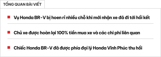 Chủ xe Honda BR-V hoen rỉ được hoàn lại 100% tiền, hãng lo toàn bộ chi phí liên quan và lấy lại xe- Ảnh 1.