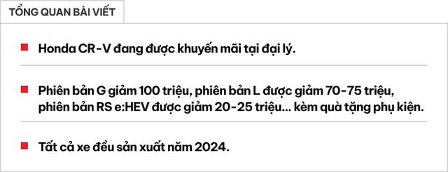 Honda CR-V giảm giá đến 100 triệu tại đại lý: Bản ‘base’ còn từ 1 tỷ đồng, vẫn đắt hơn CX-5 bản cao cấp nhất- Ảnh 1. Honda CR-V giảm giá đến 100 triệu tại đại lý: Bản ‘base’ còn từ 1 tỷ đồng, vẫn đắt hơn CX-5 bản cao cấp nhất- Ảnh 1.