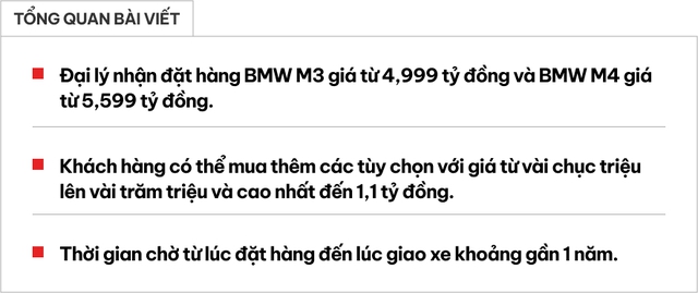 BMW M3, M4 nhận cọc tại Việt Nam: Giá từ gần 5 tỷ, có ‘option’ hơn 1 tỷ, chờ gần 1 năm mới có xe- Ảnh 1. BMW M3, M4 nhận cọc tại Việt Nam: Giá từ gần 5 tỷ, có ‘option’ hơn 1 tỷ, chờ gần 1 năm mới có xe- Ảnh 1.