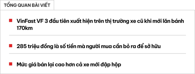 Rao VinFast VF 3 chạy 170km cao hơn xe mới 45 triệu, người bán chia sẻ: Chủ cũ bán do không hợp mệnh- Ảnh 1.