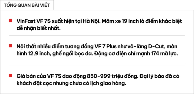 Ảnh thực tế VinFast VF 7S: Động cơ 174 mã lực, mâm khác dễ nhận biết, đại lý báo đã nhận cọc nhưng chưa có lịch giao hàng- Ảnh 1. Ảnh thực tế VinFast VF 7S: Động cơ 174 mã lực, mâm khác dễ nhận biết, đại lý báo đã nhận cọc nhưng chưa có lịch giao hàng- Ảnh 1.