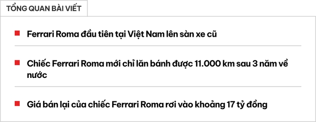 Ferrari Roma từng thuộc về đại gia Vũng Tàu một lần nữa tìm chủ mới: Giá đã hạ vẫn ở mức 17 tỷ, đủ mua 2 chiếc Maybach S 450 4MATIC mới- Ảnh 1. Ferrari Roma từng thuộc về đại gia Vũng Tàu một lần nữa tìm chủ mới: Giá đã hạ vẫn ở mức 17 tỷ, đủ mua 2 chiếc Maybach S 450 4MATIC mới- Ảnh 1.
