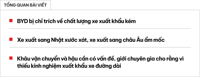 Vận chuyển đường dài - Bài toán khó thách thức chất lượng xe BYD xuất từ Trung Quốc đi quốc tế- Ảnh 1. Vận chuyển đường dài - Bài toán khó thách thức chất lượng xe BYD xuất từ Trung Quốc đi quốc tế- Ảnh 1.
