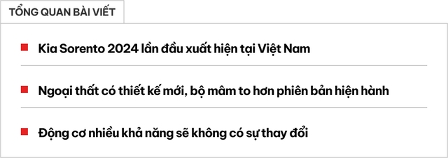 Kia Sorento 2024 lộ ảnh tại Việt Nam: Thiết kế mới, vành to hơn, được kỳ vọng có hệ thống quét vân tay- Ảnh 1. Kia Sorento 2024 lộ ảnh tại Việt Nam: Thiết kế mới, vành to hơn, được kỳ vọng có hệ thống quét vân tay- Ảnh 1.