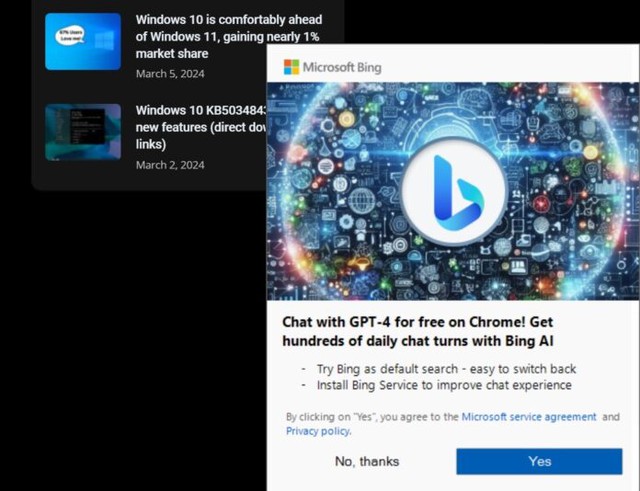 Lôi kéo chuyển sang trình duyệt Edge bất thành, Microsoft "bẫy" người dùng Chrome đặt Bing làm công cụ tìm kiếm mặc định- Ảnh 1.