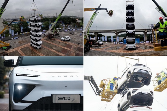 Nếu thử nghiệm va chạm vẫn chưa đủ ấn tượng thì hãng ô tô Trung Quốc này còn 'chơi lớn' bằng cách xếp chồng ô tô thành tháp để chứng minh độ bền của thân xe!- Ảnh 2. Nếu thử nghiệm va chạm vẫn chưa đủ ấn tượng thì hãng ô tô Trung Quốc này còn 'chơi lớn' bằng cách xếp chồng ô tô thành tháp để chứng minh độ bền của thân xe!- Ảnh 2.