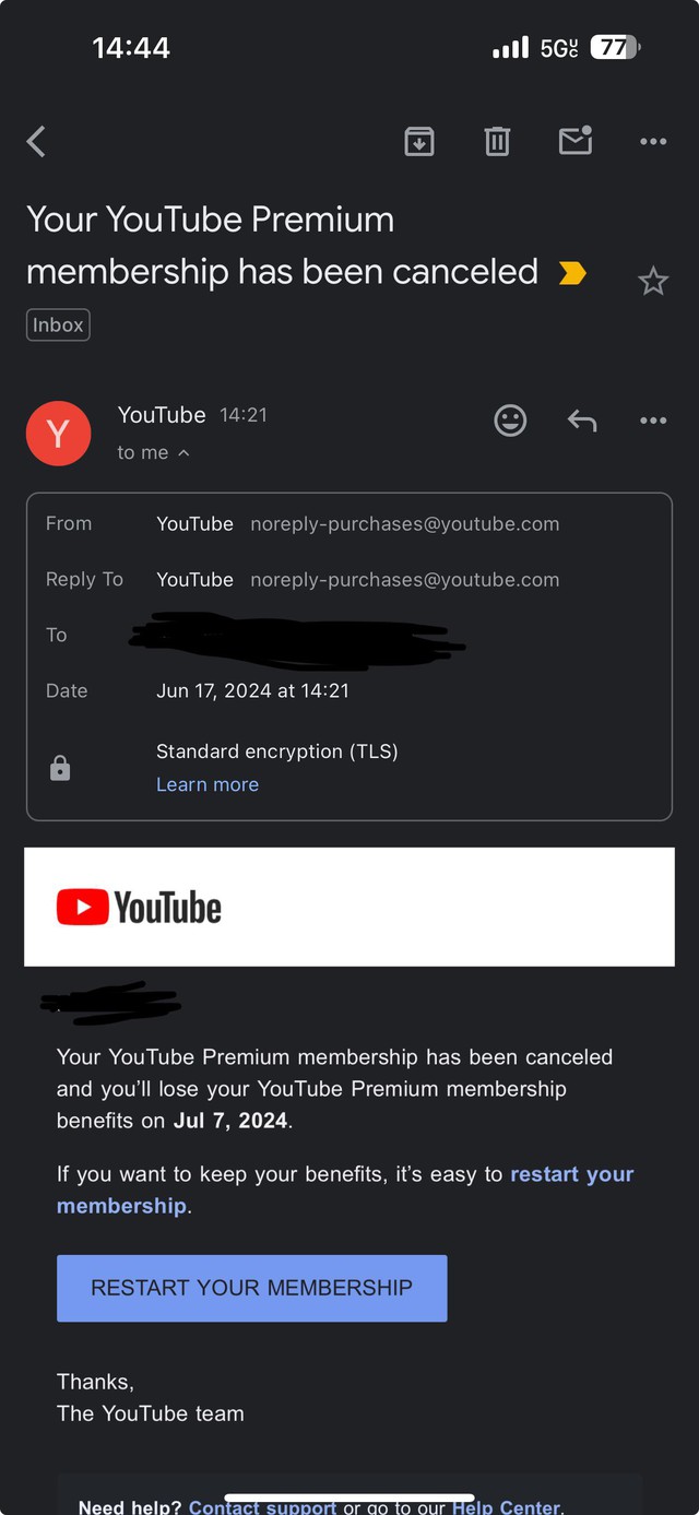 YouTube siết chặt thêm thòng lọng, tài khoản Premium giá rẻ mua qua VPN cũng có thể bị hủy- Ảnh 2. YouTube siết chặt thêm thòng lọng, tài khoản Premium giá rẻ mua qua VPN cũng có thể bị hủy- Ảnh 2.