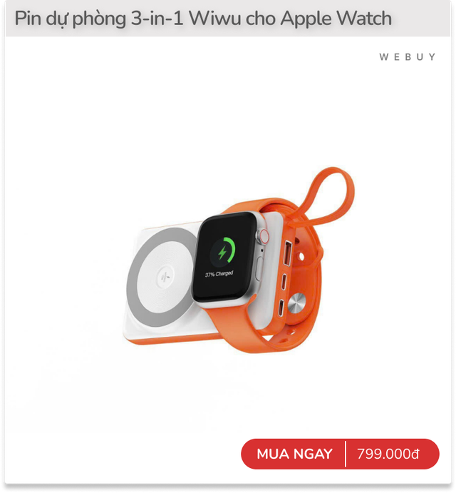 Sạc dự phòng đeo tay tăng gấp 3 lần pin cho Apple Watch: Trông như đồng hồ siêu nhân, giá trên Taobao khoảng 350.000đ- Ảnh 12.