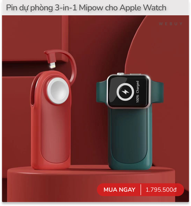 Sạc dự phòng đeo tay tăng gấp 3 lần pin cho Apple Watch: Trông như đồng hồ siêu nhân, giá trên Taobao khoảng 350.000đ- Ảnh 13. Sạc dự phòng đeo tay tăng gấp 3 lần pin cho Apple Watch: Trông như đồng hồ siêu nhân, giá trên Taobao khoảng 350.000đ- Ảnh 13.