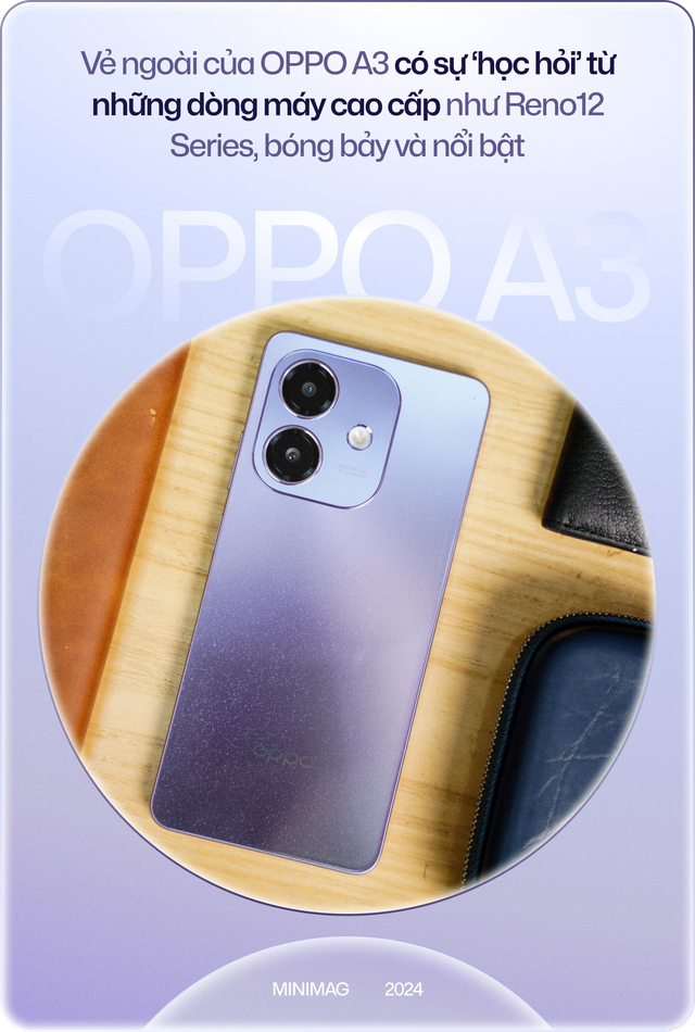 Đánh giá OPPO A3 - smartphone siêu bền, giá siêu "hời" nhưng vẫn có sạc nhanh 45W, thiết kế đẹp- Ảnh 3. Đánh giá OPPO A3 - smartphone siêu bền, giá siêu "hời" nhưng vẫn có sạc nhanh 45W, thiết kế đẹp- Ảnh 3.