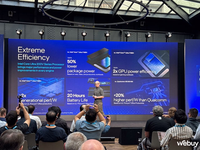 Intel Core Ultra 200V series chính thức ra mắt: Đột phá sức mạnh, đập tan suy nghĩ nền tảng x86 “hao pin”, hiệu năng AI đè bẹp Snapdragon- Ảnh 2. Intel Core Ultra 200V series chính thức ra mắt: Đột phá sức mạnh, đập tan suy nghĩ nền tảng x86 “hao pin”, hiệu năng AI đè bẹp Snapdragon- Ảnh 2.