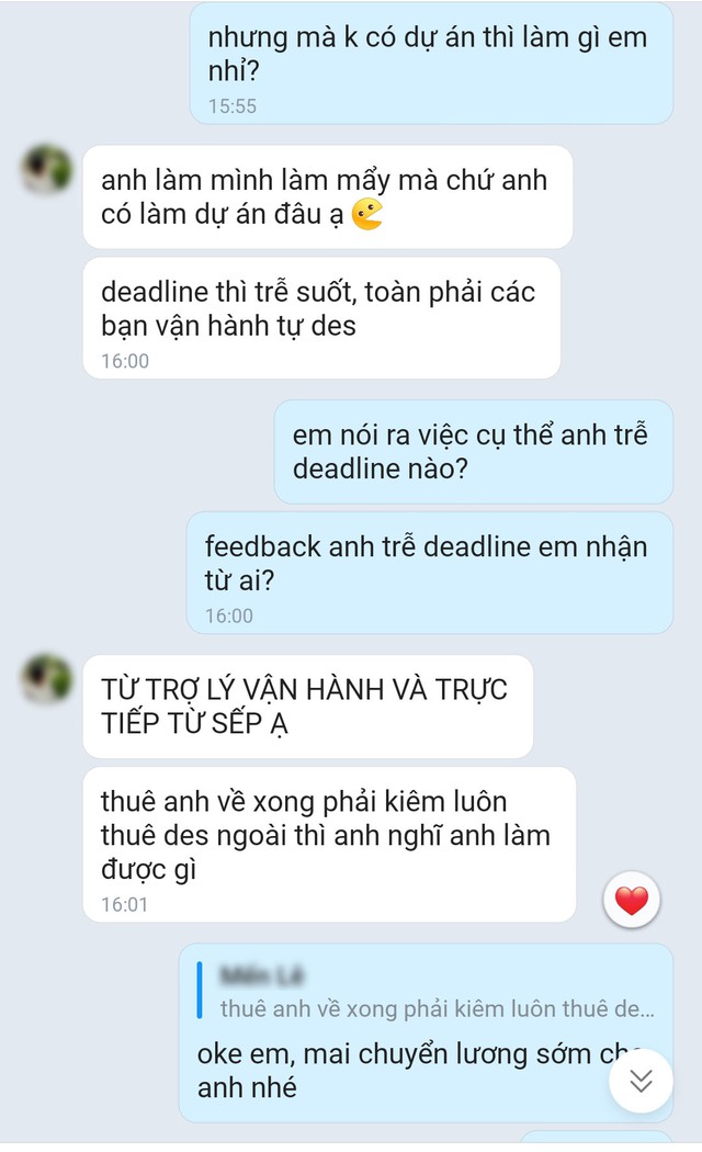 Nhắn tin hỏi lương sau khi nghỉ việc, designer bị HR cợt nhả: Giám đốc công ty lên tiếng bất ngờ- Ảnh 1. Nhắn tin hỏi lương sau khi nghỉ việc, designer bị HR cợt nhả: Giám đốc công ty lên tiếng bất ngờ- Ảnh 1.