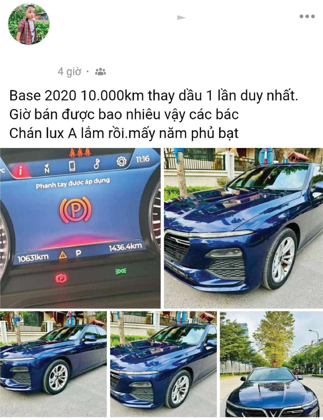 Chủ xe đăng bán VinFast Lux A2.0: Đời 2020 nhưng mới 'thay dầu 1 lần', CĐM thi nhau trả giá đòi mua- Ảnh 1. Chủ xe đăng bán VinFast Lux A2.0: Đời 2020 nhưng mới 'thay dầu 1 lần', CĐM thi nhau trả giá đòi mua- Ảnh 1.