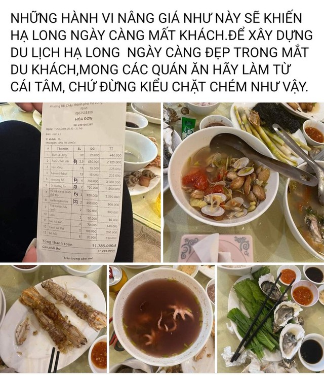 Mùng 6 Tết ra Hạ Long ăn hải sản hết hơn 11 triệu, đoàn khách tố Mùng 6 Tết ra Hạ Long ăn hải sản hết hơn 11 triệu, đoàn khách tố