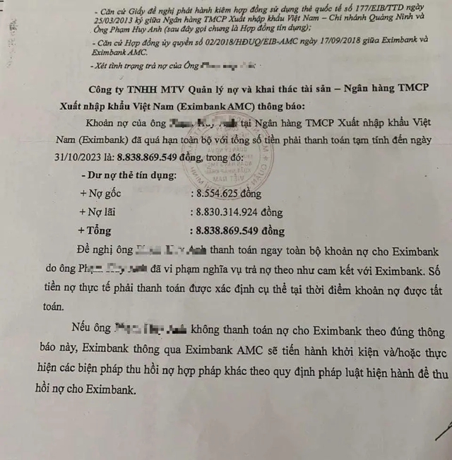 Toàn cảnh vụ nợ thẻ tín dụng từ 8,5 triệu lên 8,8 tỷ đồng: Chủ thẻ có phải hoàn trả số tiền?- Ảnh 1. Toàn cảnh vụ nợ thẻ tín dụng từ 8,5 triệu lên 8,8 tỷ đồng: Chủ thẻ có phải hoàn trả số tiền?- Ảnh 1.