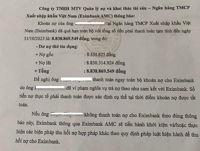 Vụ nợ 8,5 triệu bị đòi 8,8 tỷ: Lãnh đạo trung tâm thẻ 1 số ngân hàng tiết lộ cách tính lãi hoàn toàn khác- Ảnh 1.