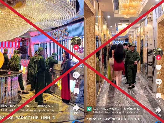 Công an làm việc với nhóm người mặc đồ thanh niên xung phong nhảy nhót, hát hò trong quán karaoke- Ảnh 1. Công an làm việc với nhóm người mặc đồ thanh niên xung phong nhảy nhót, hát hò trong quán karaoke- Ảnh 1.