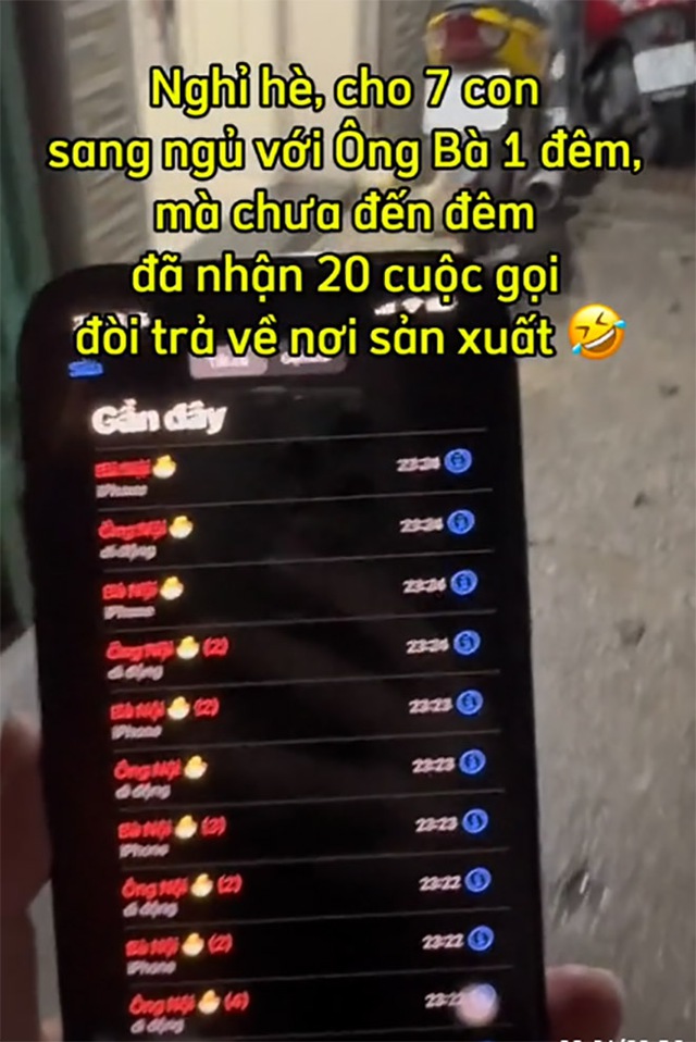 Bố 7 con chật vật vì nghỉ hè, gửi sang nhà ông bà một tối nhận 20 cuộc gọi đòi “trả về nơi sản xuất”- Ảnh 1. Bố 7 con chật vật vì nghỉ hè, gửi sang nhà ông bà một tối nhận 20 cuộc gọi đòi “trả về nơi sản xuất”- Ảnh 1.