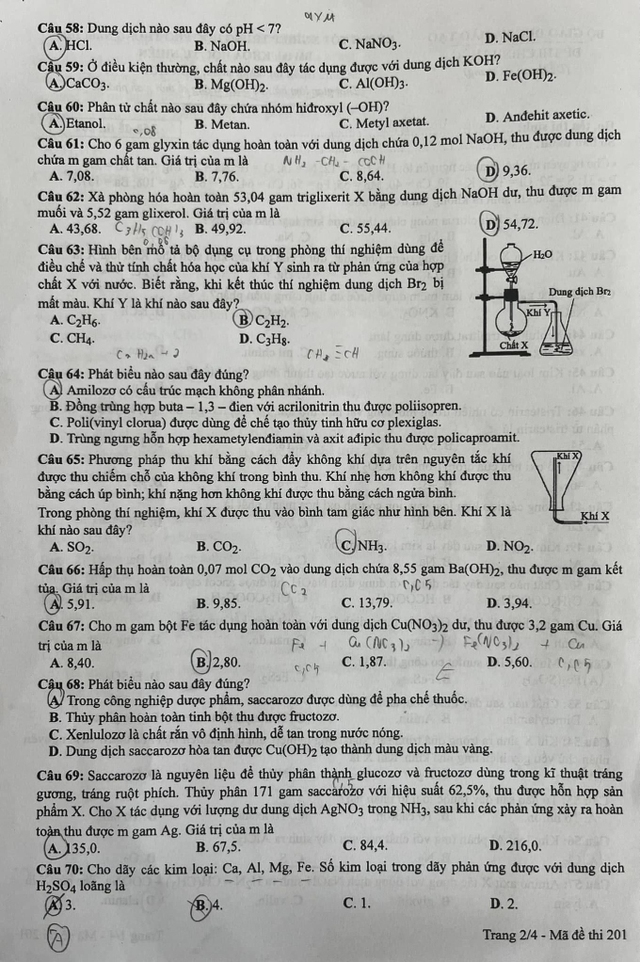 Gợi ý đáp án toàn bộ 24 mã đề môn Hóa học thi tốt nghiệp THPT 2024- Ảnh 7. Gợi ý đáp án toàn bộ 24 mã đề môn Hóa học thi tốt nghiệp THPT 2024- Ảnh 7.