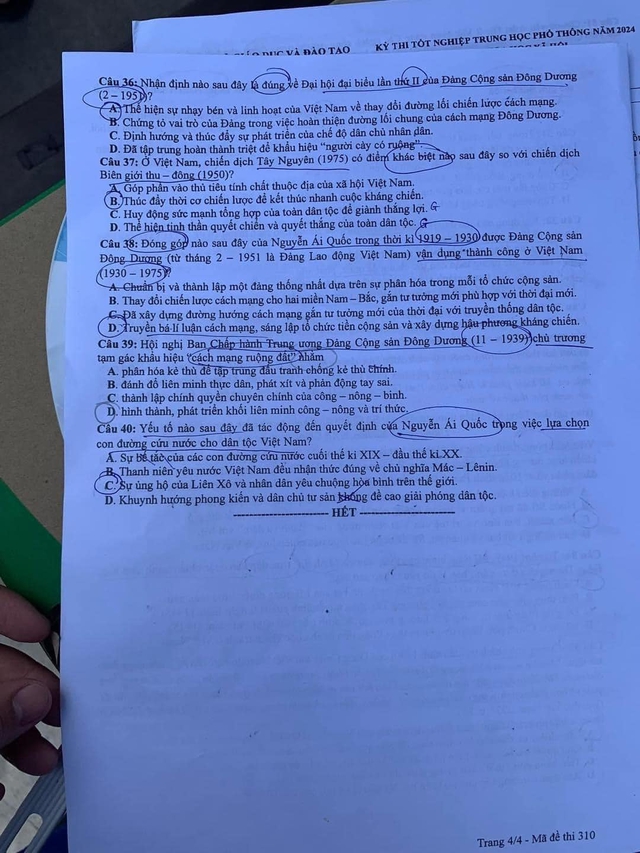 Đề chính thức môn Lịch sử thi tốt nghiệp THPT 2024- Ảnh 4.