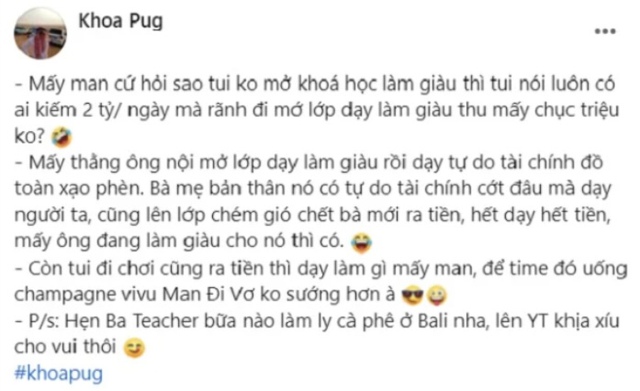 Khoa Pug ‘chỉnh đốn’ Gen Z: 26 - 28 tuổi phải kiếm được 50 triệu/tháng, một năm phải có 600 triệu đồng! - Ảnh 2.