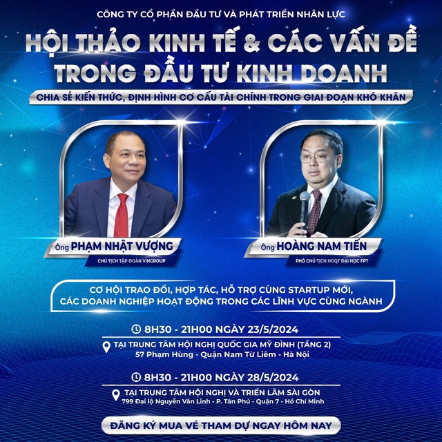 Tỷ phú Phạm Nhật Vượng bất ngờ xuất hiện tại một hội thảo về kinh doanh giá vé 50 triệu đồng/người, thực hư ra sao? - Ảnh 1. Tỷ phú Phạm Nhật Vượng bất ngờ xuất hiện tại một hội thảo về kinh doanh giá vé 50 triệu đồng/người, thực hư ra sao? - Ảnh 1.