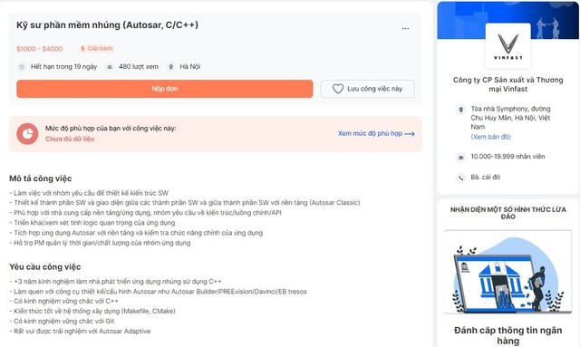 1 ngành học đang được VinFast tuyển dụng trả lương hơn 100 triệu đồng/tháng: Điểm chuẩn 'dễ thở', tương lai đầy hứa hẹn- Ảnh 1. 1 ngành học đang được VinFast tuyển dụng trả lương hơn 100 triệu đồng/tháng: Điểm chuẩn 'dễ thở', tương lai đầy hứa hẹn- Ảnh 1.