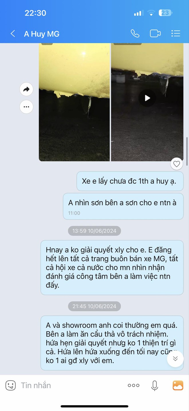 Tốn gần 30 triệu cho đại lý đổi màu xe, chủ nhân 2 chiếc MG5 bức xúc: 'Làm ăn cẩu thả, sơn 20 ngày đã bong tróc, nhân viên đùn đẩy trách nhiệm'- Ảnh 12. Tốn gần 30 triệu cho đại lý đổi màu xe, chủ nhân 2 chiếc MG5 bức xúc: 'Làm ăn cẩu thả, sơn 20 ngày đã bong tróc, nhân viên đùn đẩy trách nhiệm'- Ảnh 12.